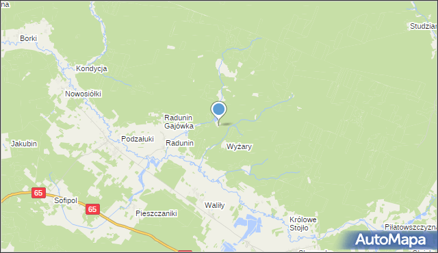 mapa Leśniczówka Wyżary, Leśniczówka Wyżary na mapie Targeo